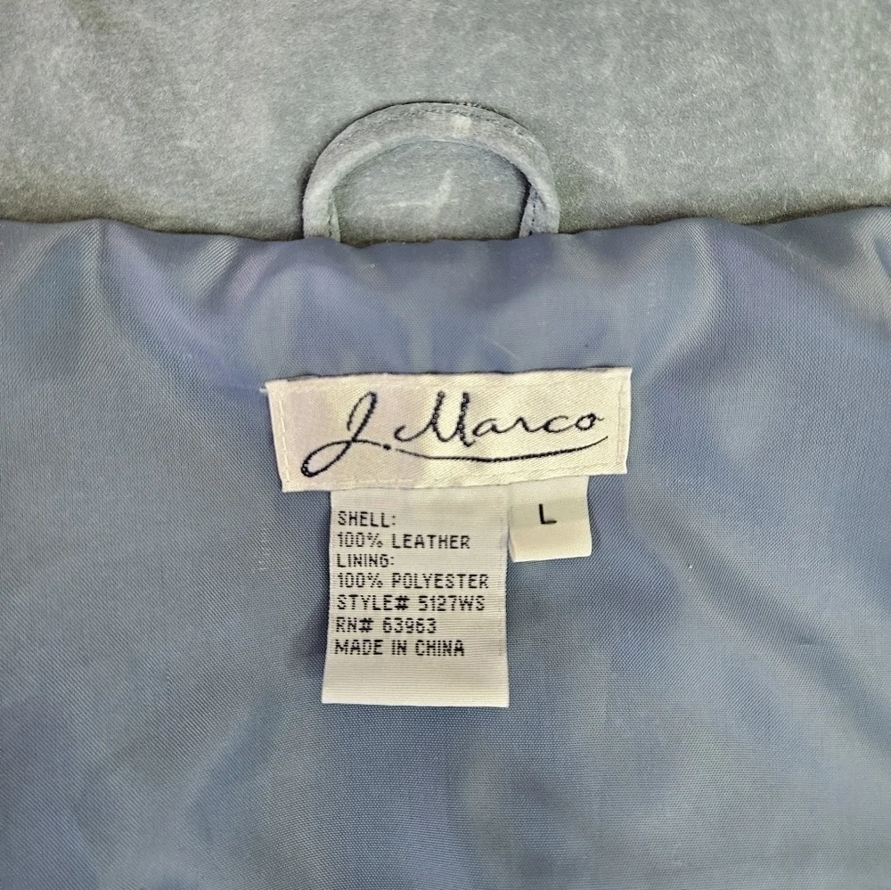 Vintage J Marco Tailored Suede Jacket in Cool Blue Size Large
